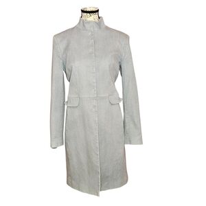 Elie Tahari Light Blue Silk Cotton Trench Coat S
